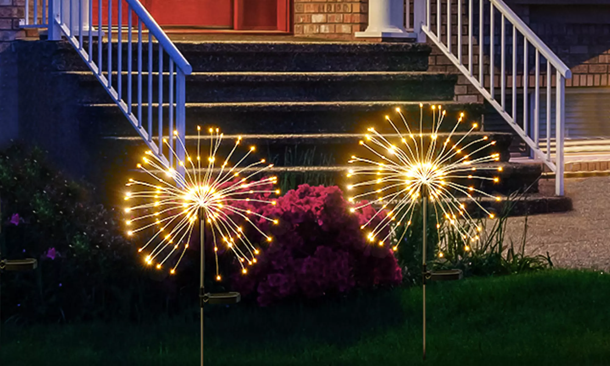 Two-Packs of SolarEra LED Solar Firework Outdoor Garden Lights