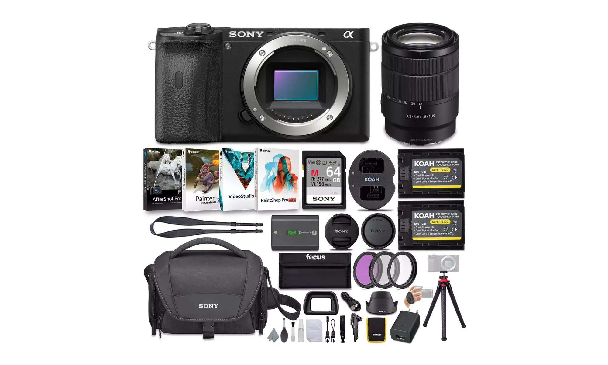 Sony Alpha a6600 APS-C Mirrorless Camera with 18-135mm Lens & Accessories Bundle - Primary Image