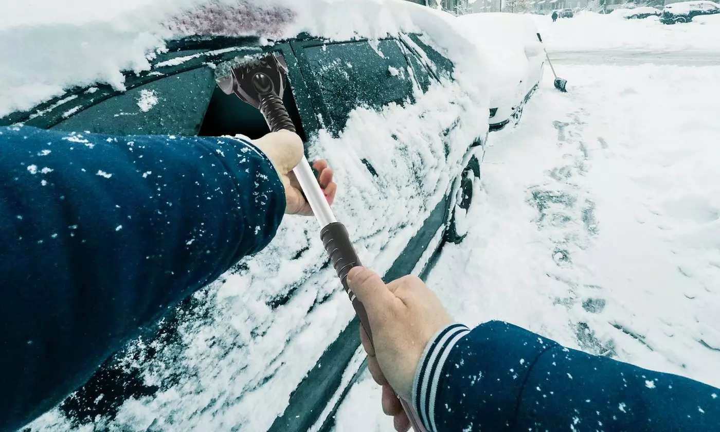 iMounTEK Extendable Snow Brush and Ice Scraper with Pivoting Head