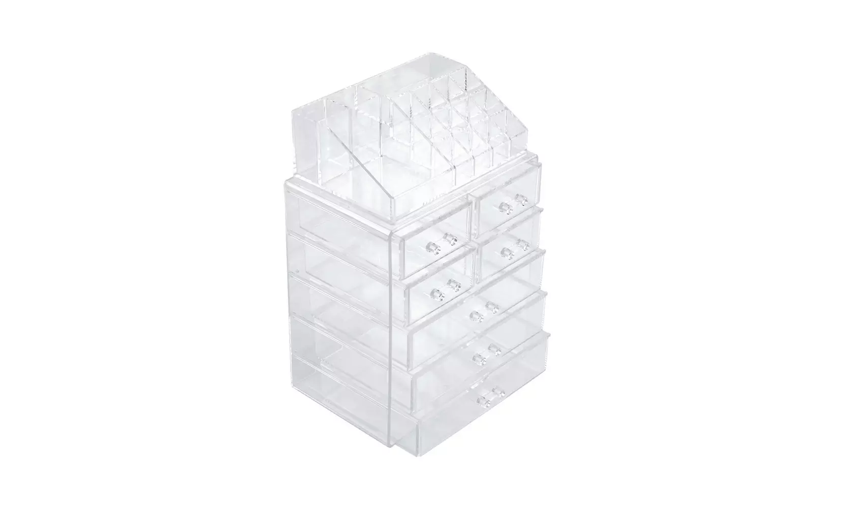 Plastic Cosmetics Makeup Storage Rack 7 Large Drawers (Set of 2)