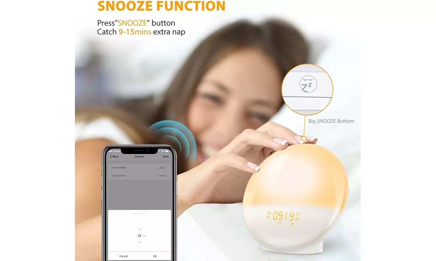 Heimvision A80S Wake Up Light Sunrise Alarm Clock (White) - Refurbished