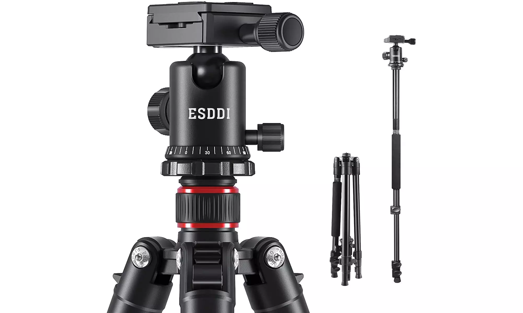 ESDDI Camera Tripod, DSLR Tripod with 360 Degree Ball Head, - Primary Image