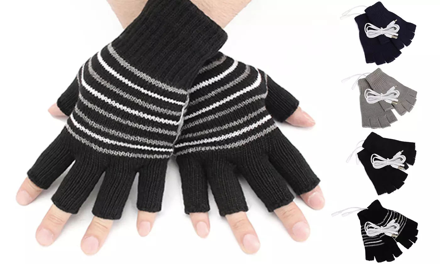 Winter Electric Heated Gloves Warmer USB half and Full Finger Mitten