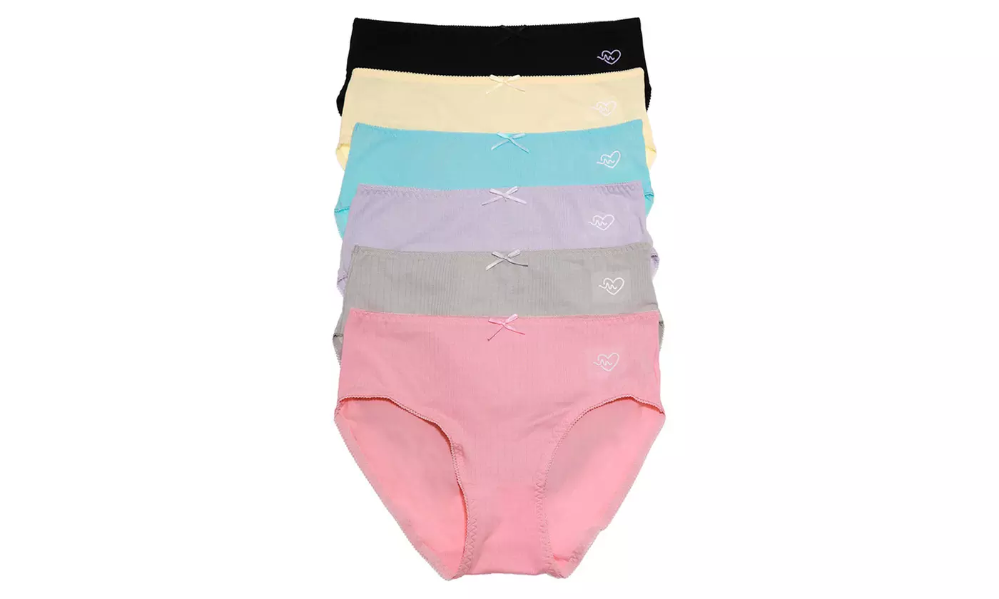 Angelina Six-Pack Cotton Hiphugger Panties for Women