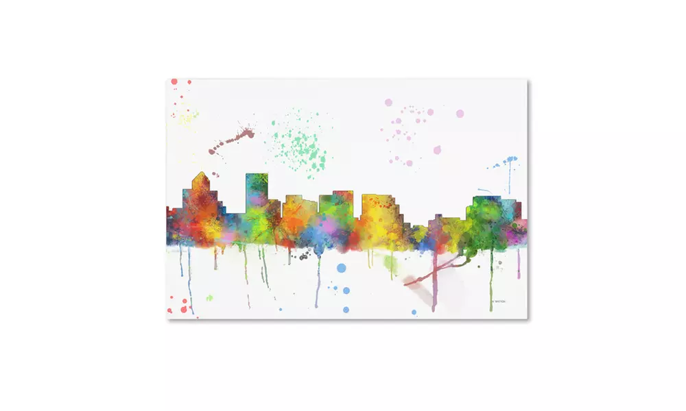 Marlene Watson 'Salem Oregon Skyline Mclr-1' Canvas Art - Primary Image