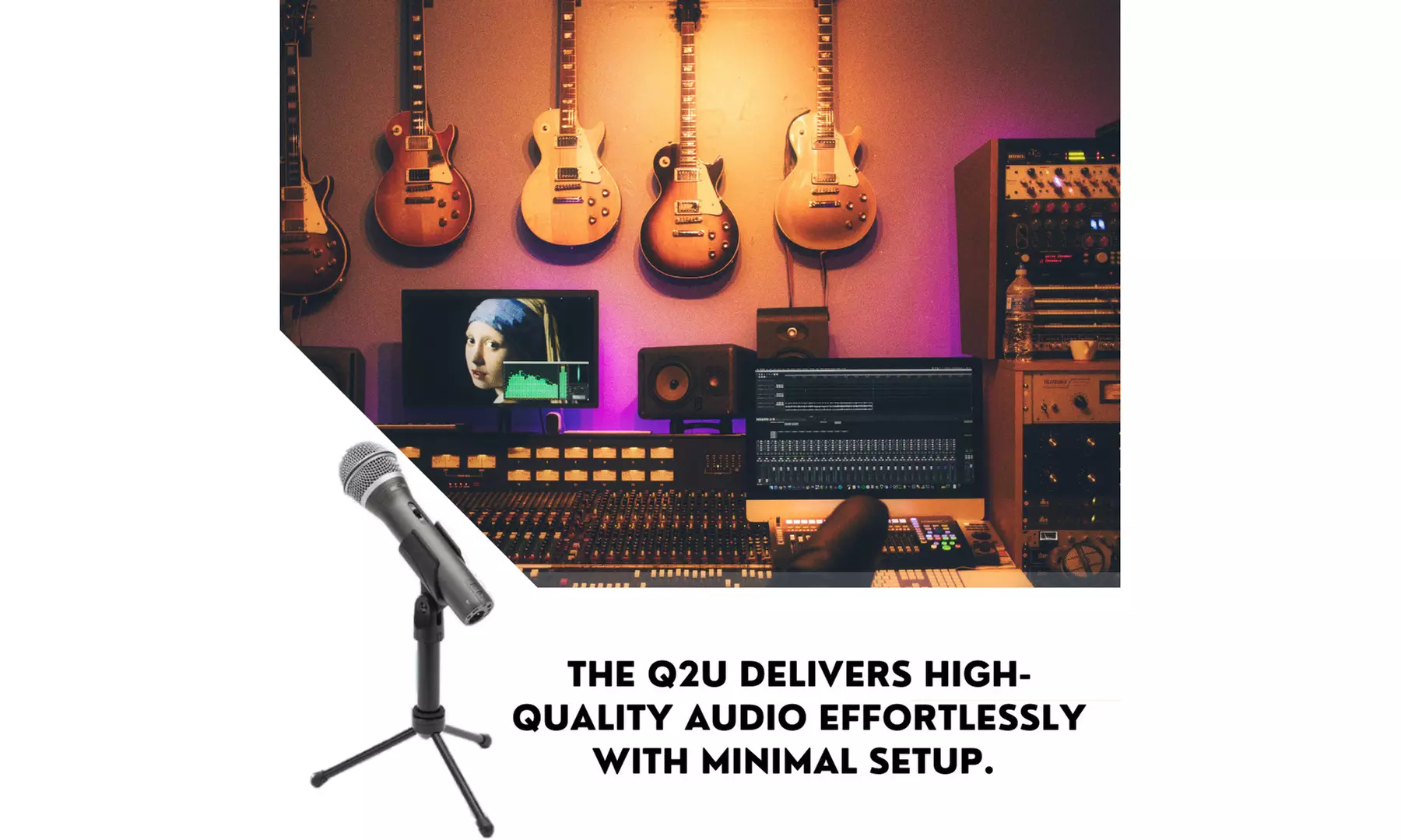 Samson Q2U Handheld Dynamic USB Microphone Recording and Podcasting Pack (Black) - Primary Image