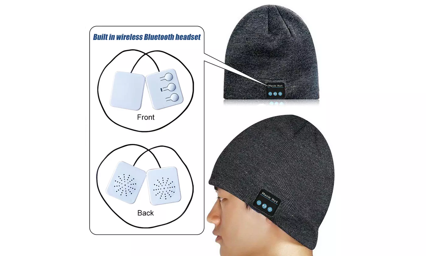 Wireless Bluetooth Beanie Knit Hat Headset Earphone Music Speaker Cap