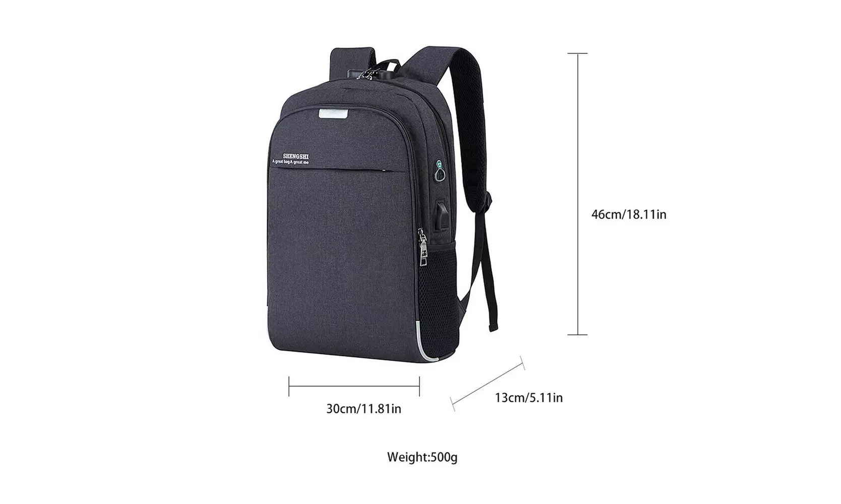 US Waterproof Anti Theft College Backpack Laptop Backpack With USB Charging Port