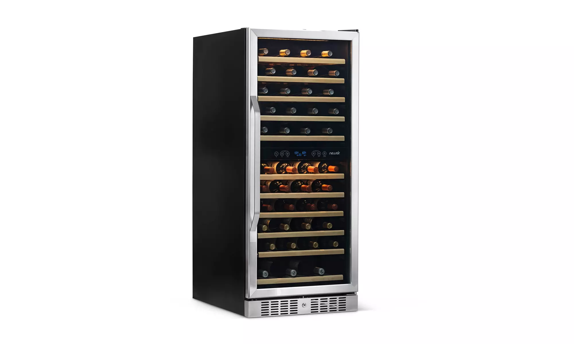 Newair 27" Built-in 116 Bottle Dual Zone Compressor Wine Fridge, Stainless Steel