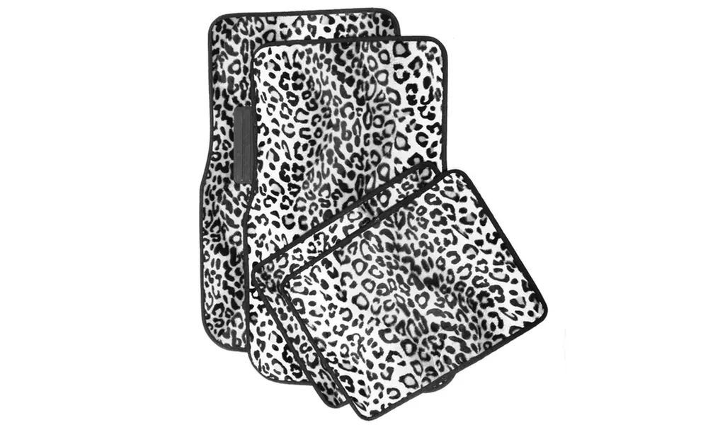 Oxgord Leopard Animal Print Car Floor Mats - Universal Fit, (Set of 4) - Primary Image