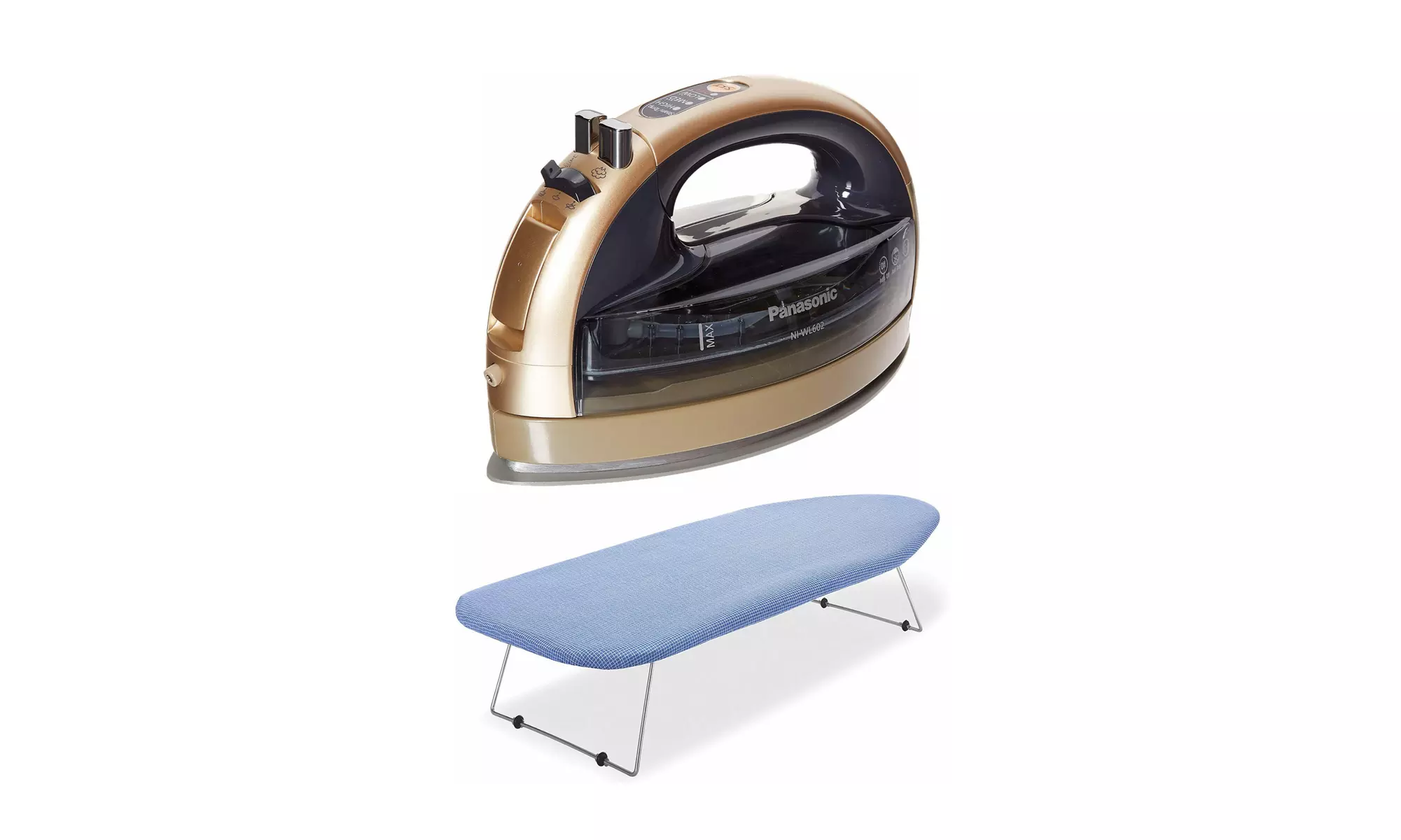 Panasonic 360 Ceramic Cordless Freestyle Iron (Metallic Champagne) with Board - Primary Image