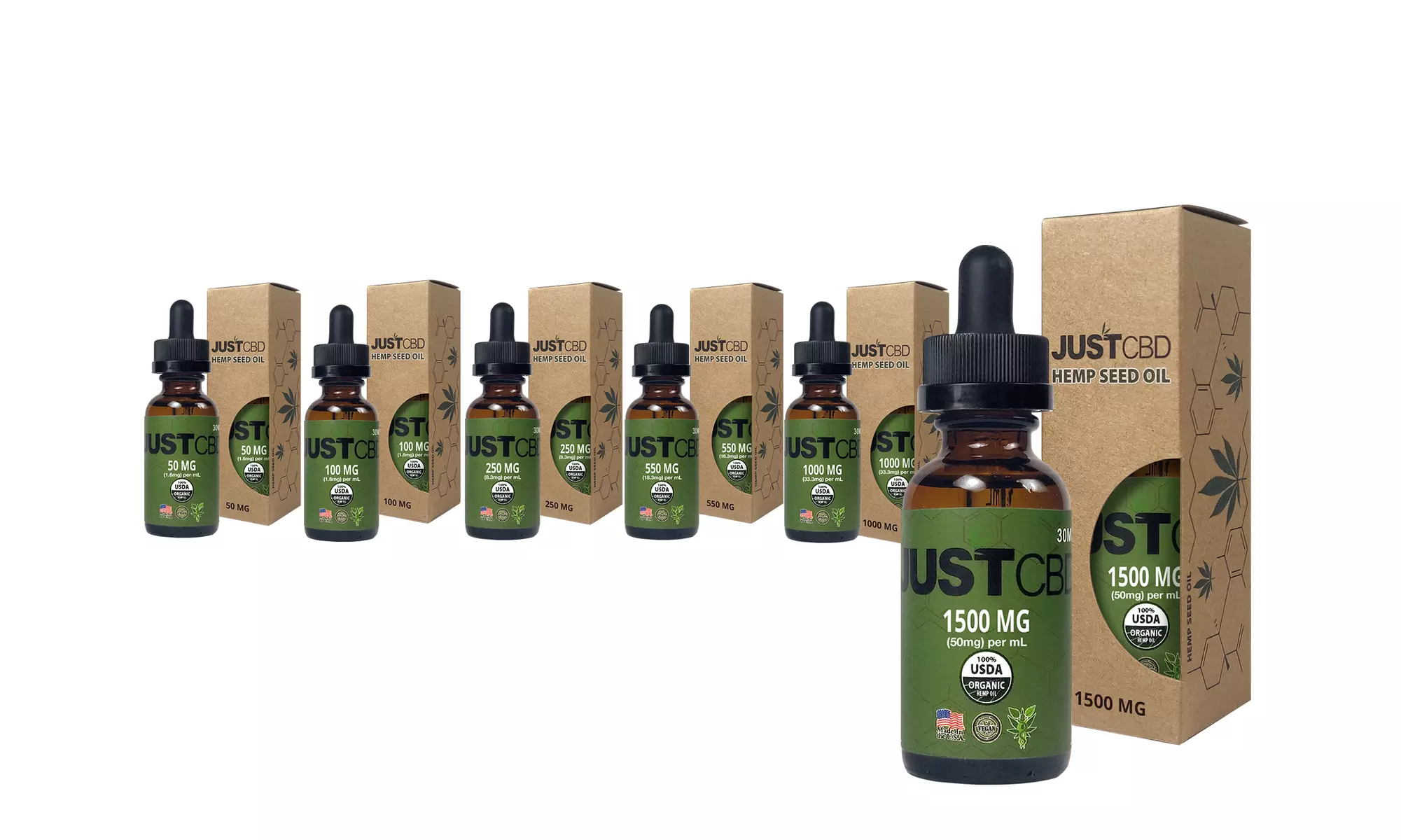 JustCBD Hemp Seed CBD Oil Tincture - Primary Image
