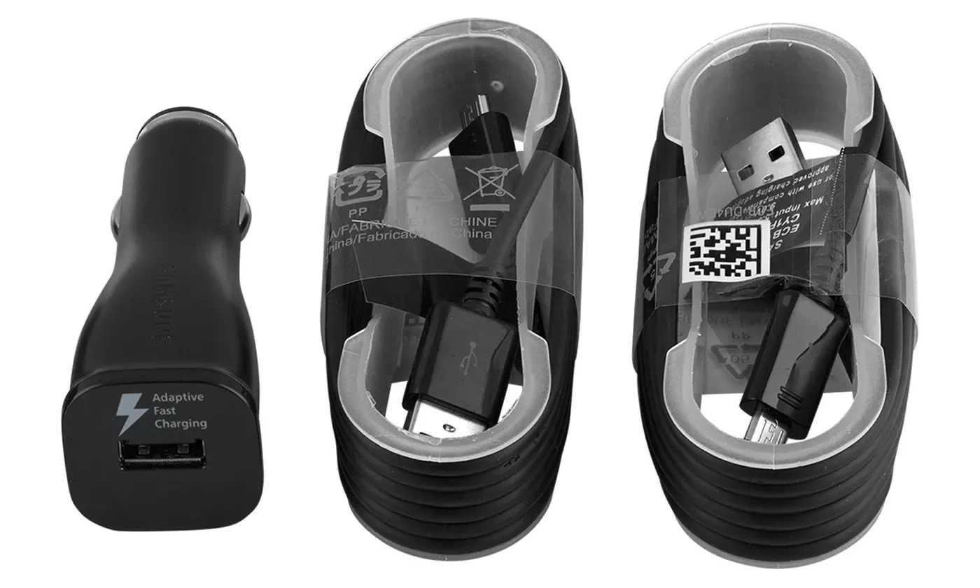 Authentic Samsung Fast Adaptive Car Charger with 2 Micro USB 5Ft cable - Primary Image