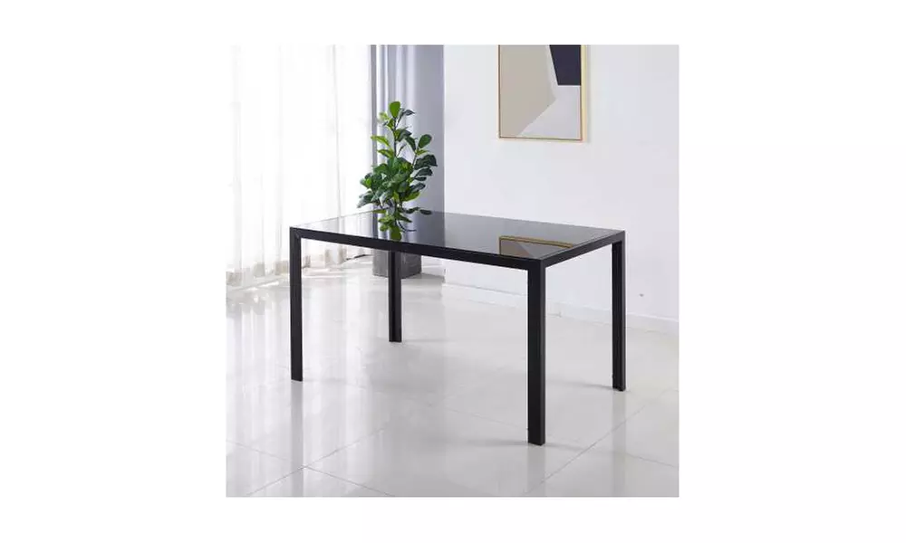black glass table,dining table,kitchen table
