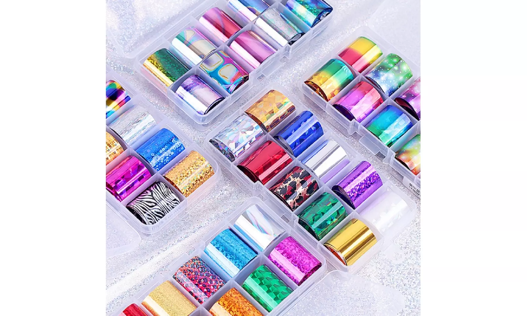 10 Holographic Nail Foils Starry Sky Glitter Foils Nail Art Transfer Sticker Set