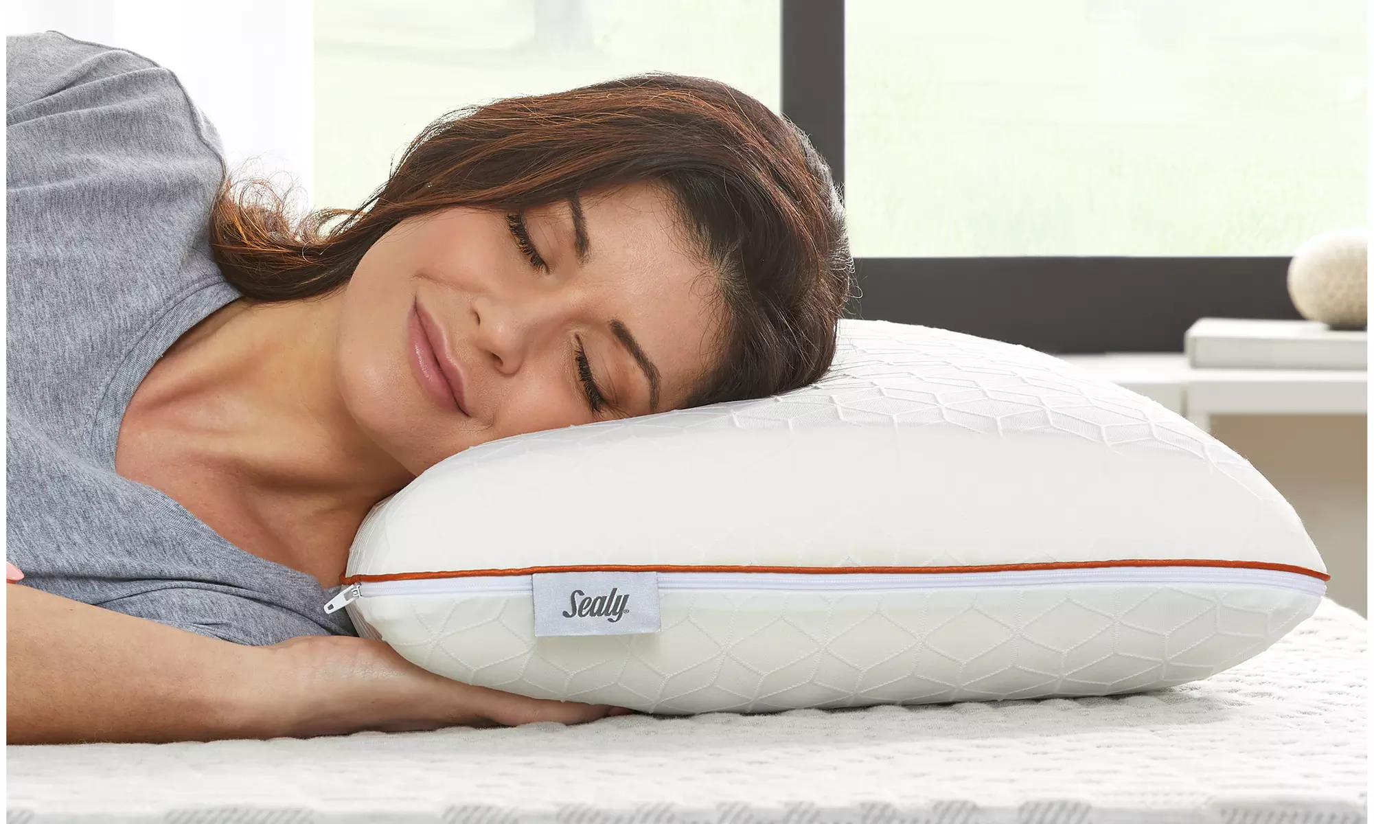 Copper SealyChill Gel Memory Foam Bed Pillow with Anti-Microbial Cover - Second Medium