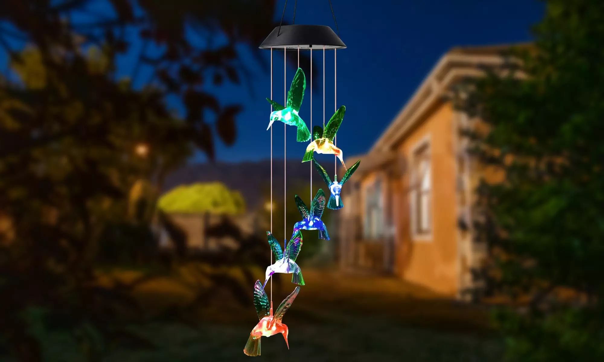 Solar Wind Chime Hanging Mobile Garden Decor Lights