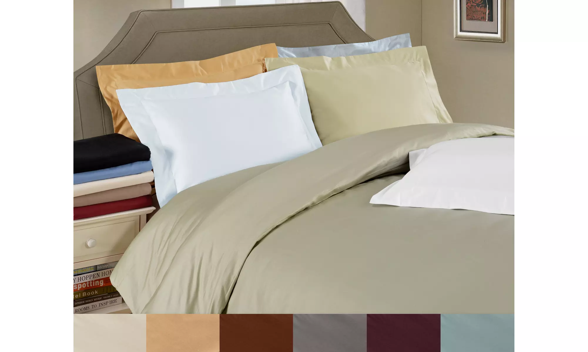 Superior Lashell Egyptian Cotton Solid Duvet Cover Set - Primary Image