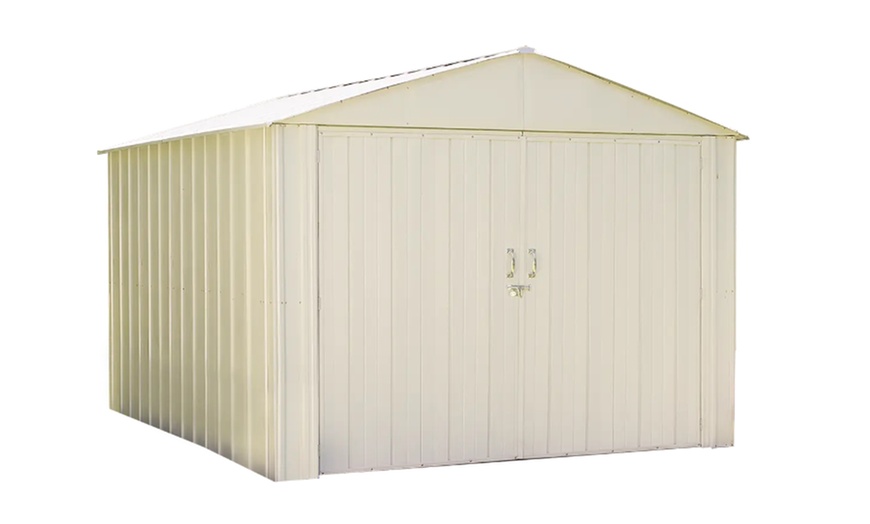 Commander 10 x 10 ft. Steel Storage Building Eggshell | Groupon