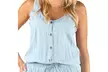 Xehar Women's Sleeveless V-Neck Denim Jumpsuit - Second Medium