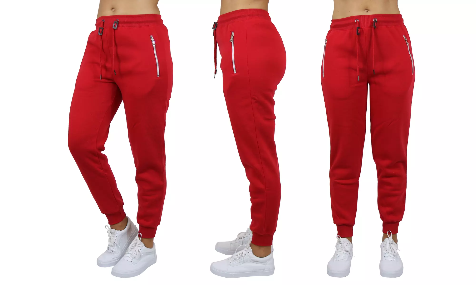 Women's Loose-Fitting Fleece Jogger Sweatpants With Zipper Pockets (S to 3XL)