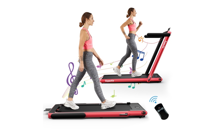 Image 22: Superfit 2.25HP 2 in 1 Folding Treadmill Speaker Home Gym