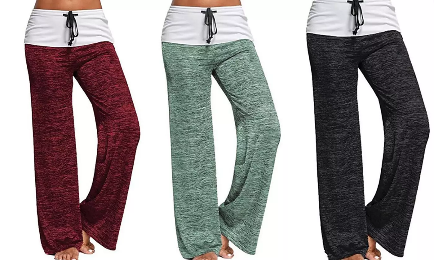 Women Stretchy High Rise Straight Loose Leggings Lounge Fitness Yoga Pants - Primary Image
