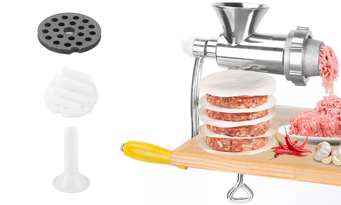 iMounTEK Heavy-Duty Manual Meat Grinder Hand-Crank Mincer with Sausage Maker