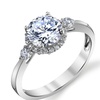 Image 3: 14k Yellow or White Gold Halo Engagement Ring