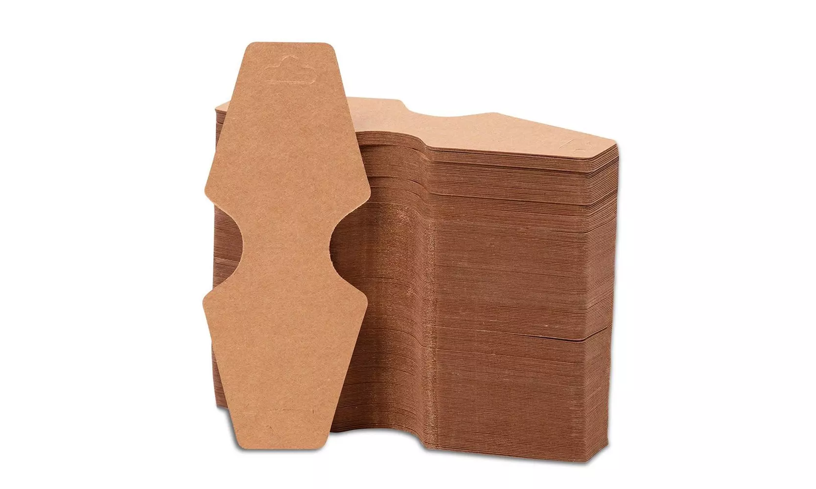 200-Pack Kraft Necklace Card Holder for Necklaces, Bracelets, Jewelry, 4.87"x2" - Primary Image