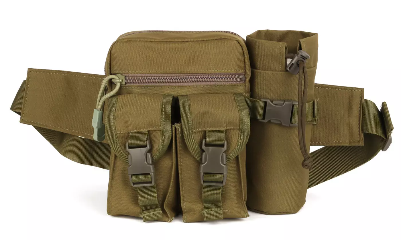 Military Waist Bag Hiking Travel Fanny Pack with Adjustable Strap