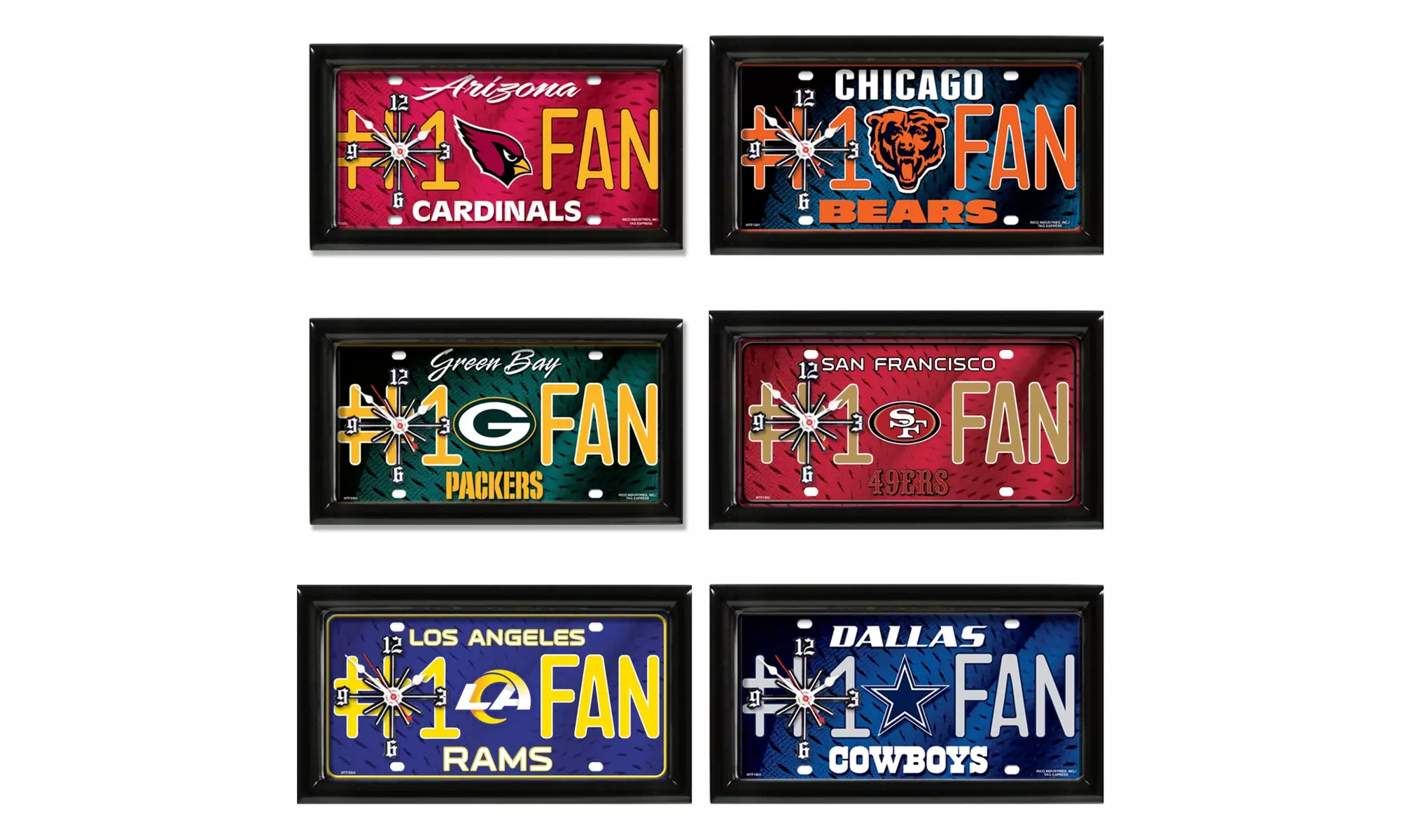 NFL Wall/Desk Analog Clock, #1 Fan with Team Logo - Primary Image