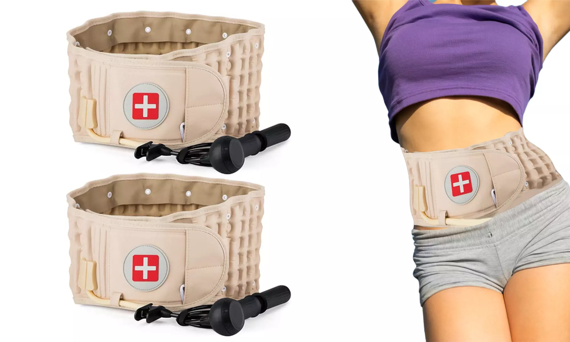 Back Decompression Belt Lumbar Support Lower Back Traction Device 1-2 Pack - Primary Image