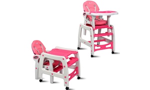 3 in 1 Baby High Chair w/ Adjustable Seat Back and Removable Trays