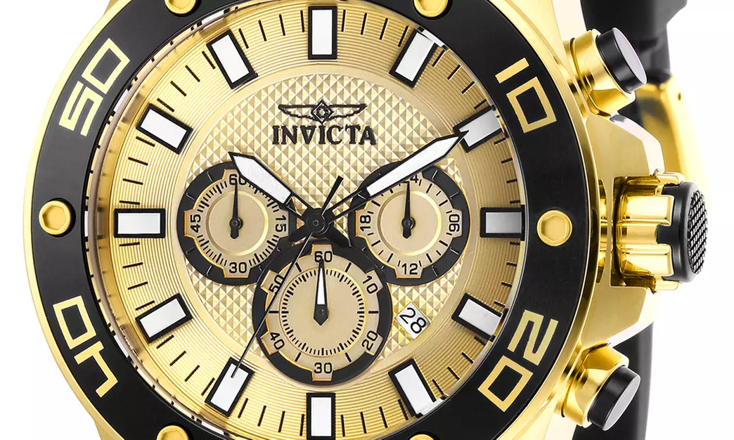 Invicta Men's 26088 Pro Diver Quartz Chronograph Gold Dial Watch - Second Medium