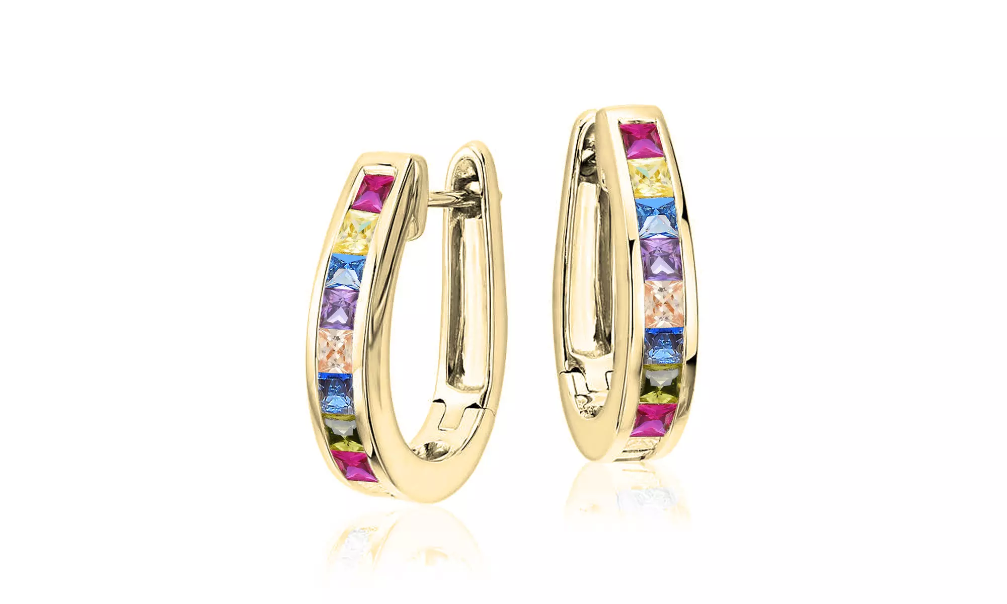 Crystal Princess Oval Hoops by Elements of Love