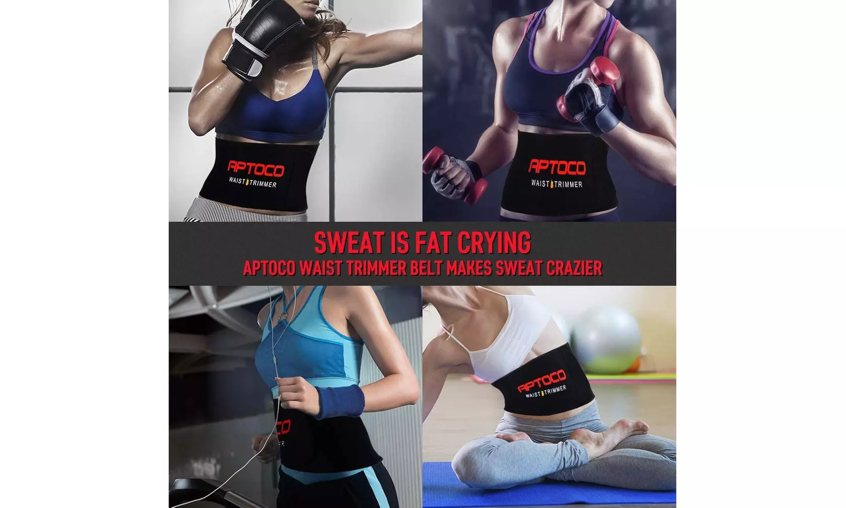 Aptoco Waist Trimmer Belt Slim Body Sweat Wrap For Back Lumbar Support - Second Medium