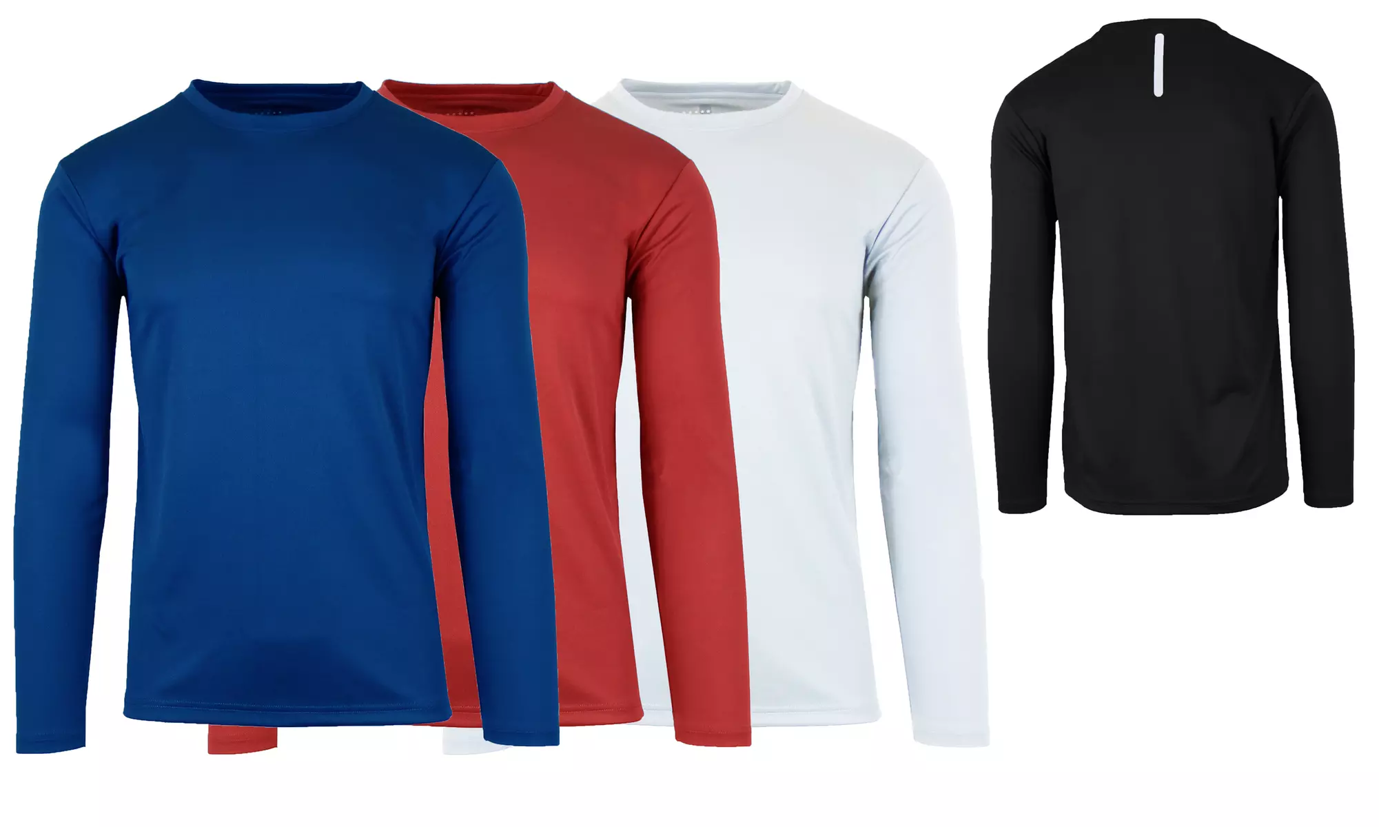 3-Pack Men's Long Sleeve Moisture-Wicking Performance Crew Neck Tee (S-2XL)