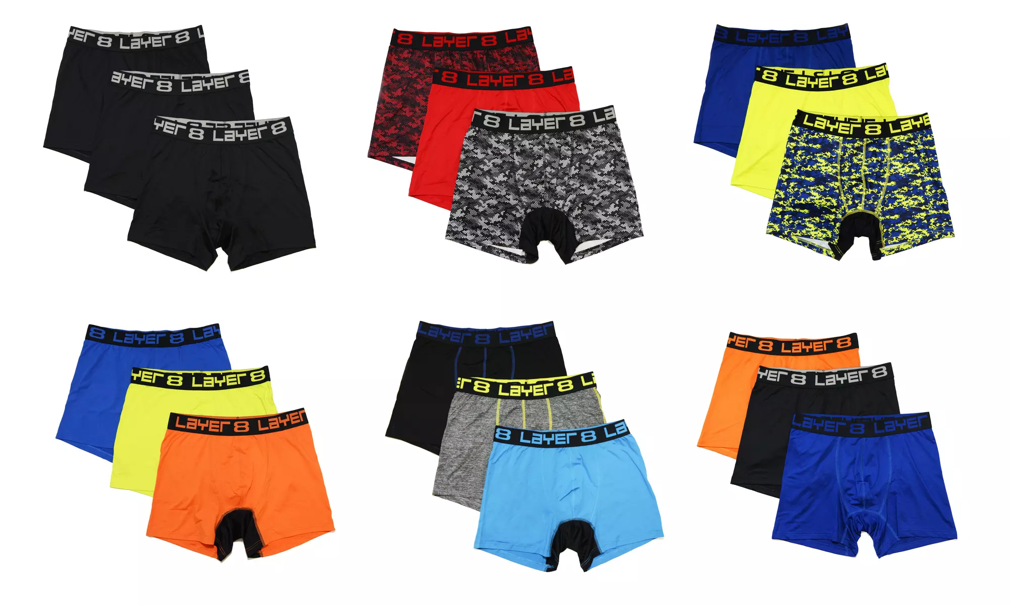 Layer 8 Men's 3 Pack Performance Sports Boxer Briefs - Primary Image