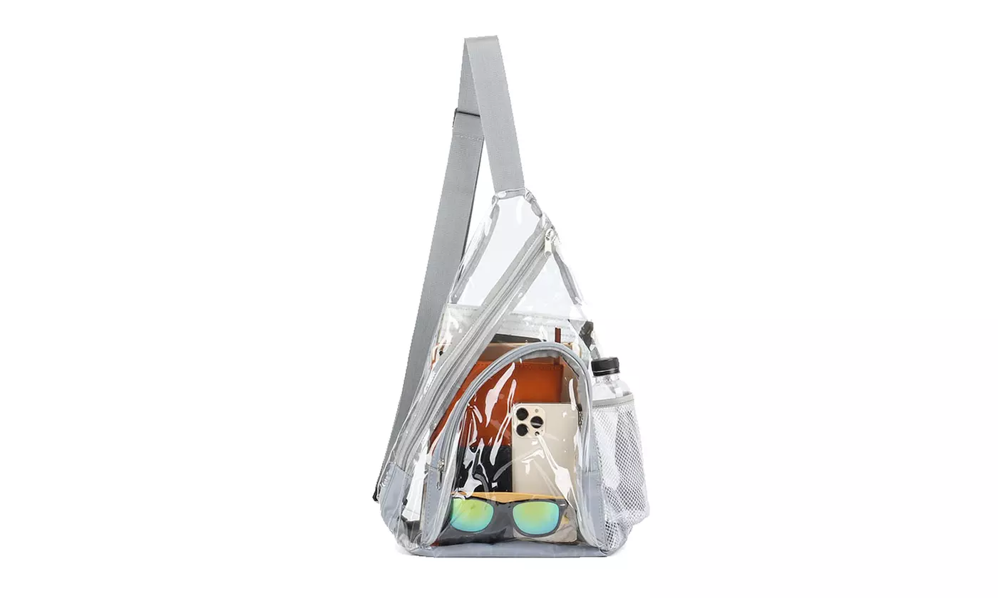 Clear PVC Stadium Approved Sling Bag Crossbody Purse Fanny Pack