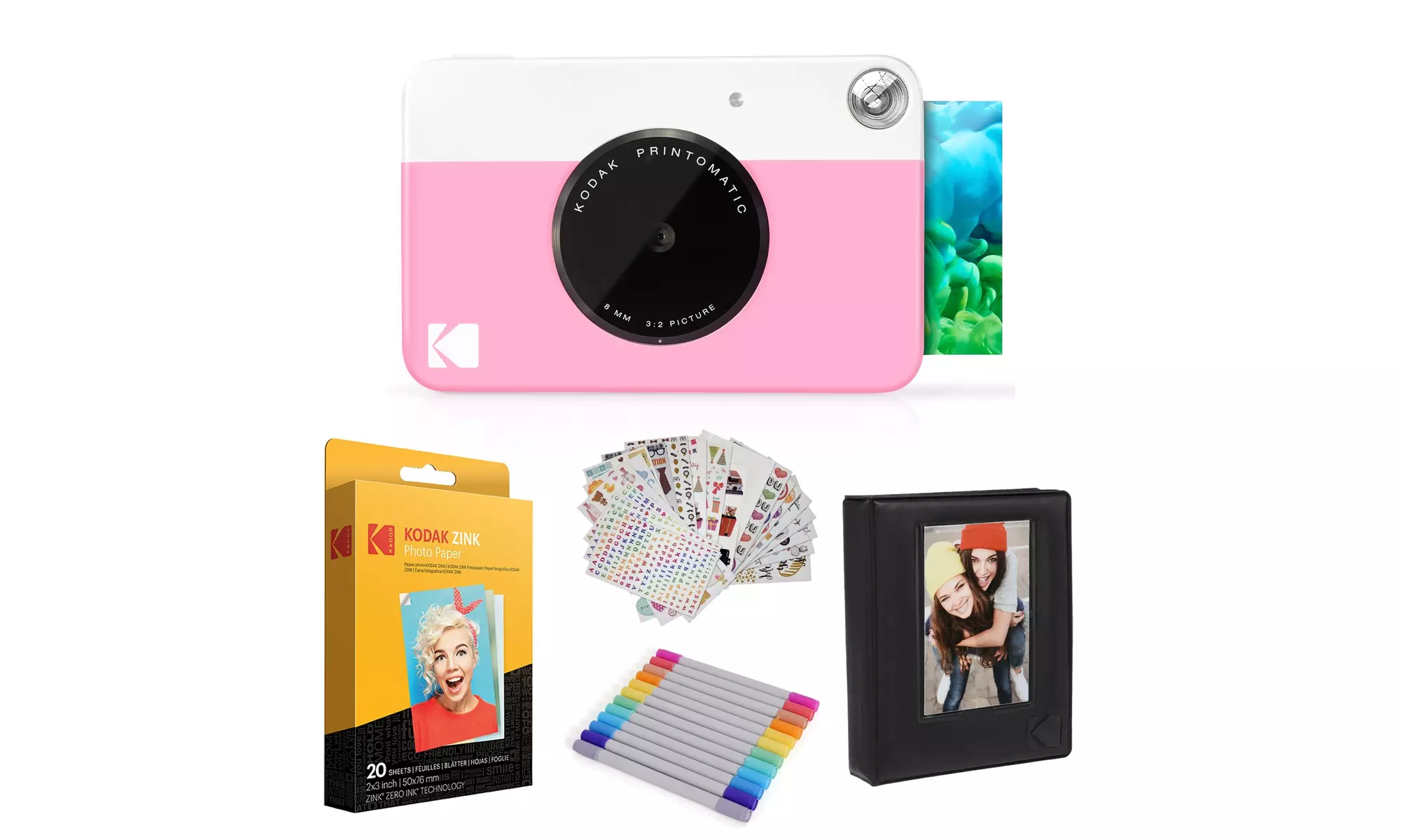 Kodak Printomatic Instant Print Camera & Photo Paper (20 Sheets) Gift Bundle