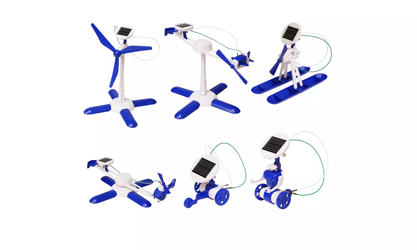 DIY Blue 6 in 1 Educational Solar Robot Vehicles - Primary Image