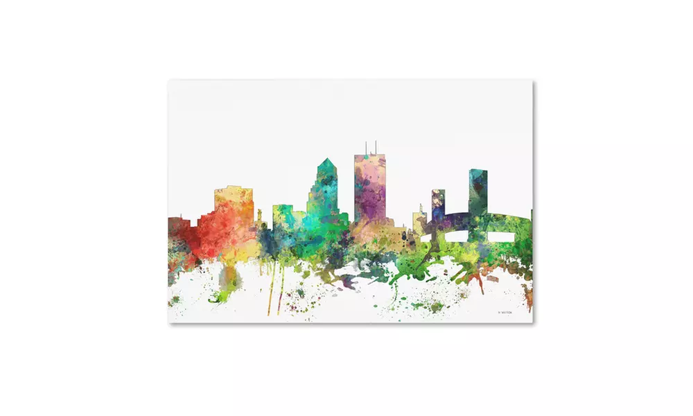 Marlene Watson 'Jacksonville Florida Skyline SP' Canvas Art - Second Medium