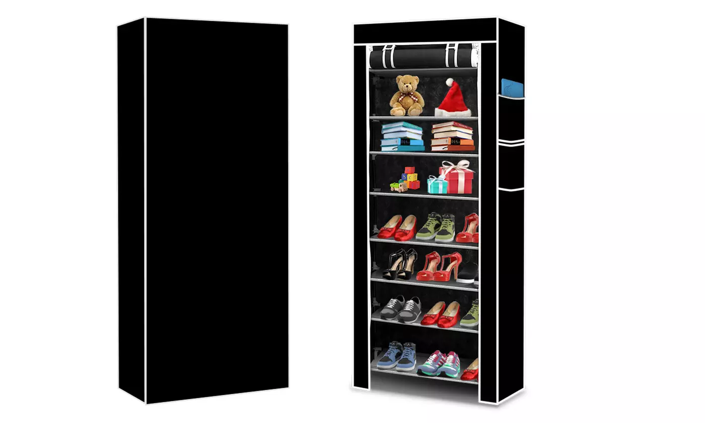 iMounTEK 10-Tier Shoe Storage Rack with Dust Cover