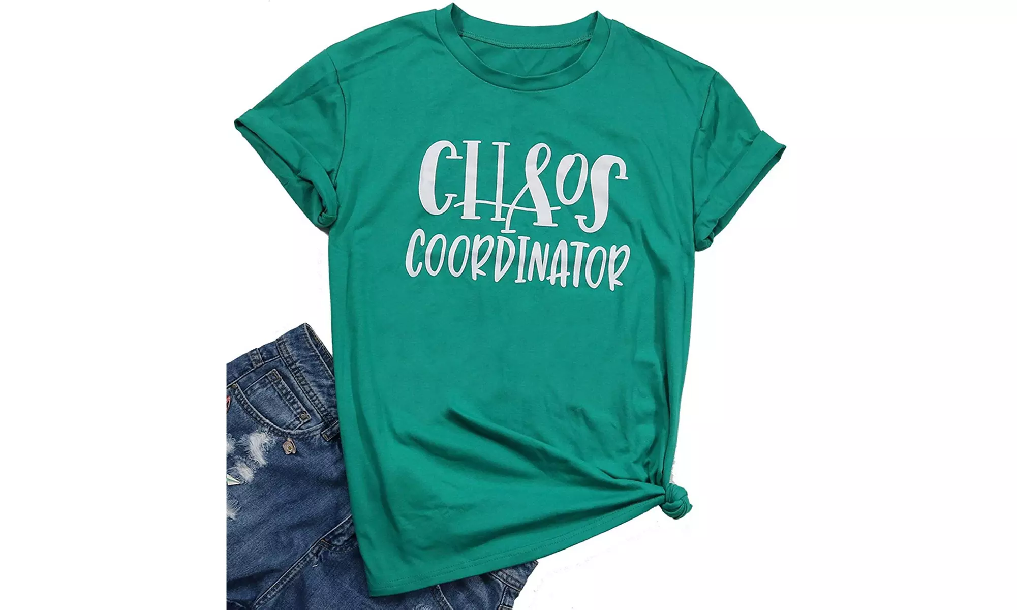 Chaos Coordinator Shirt Women Funny Letter Print T-Shirt Tees Casual Loose - Primary Image