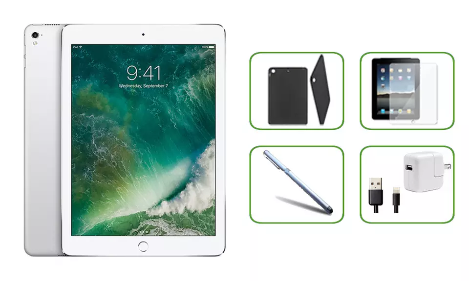 Apple iPad Pro 9.7" WiFi Tablet With Accessories Bundle Refurbished (B Grade)