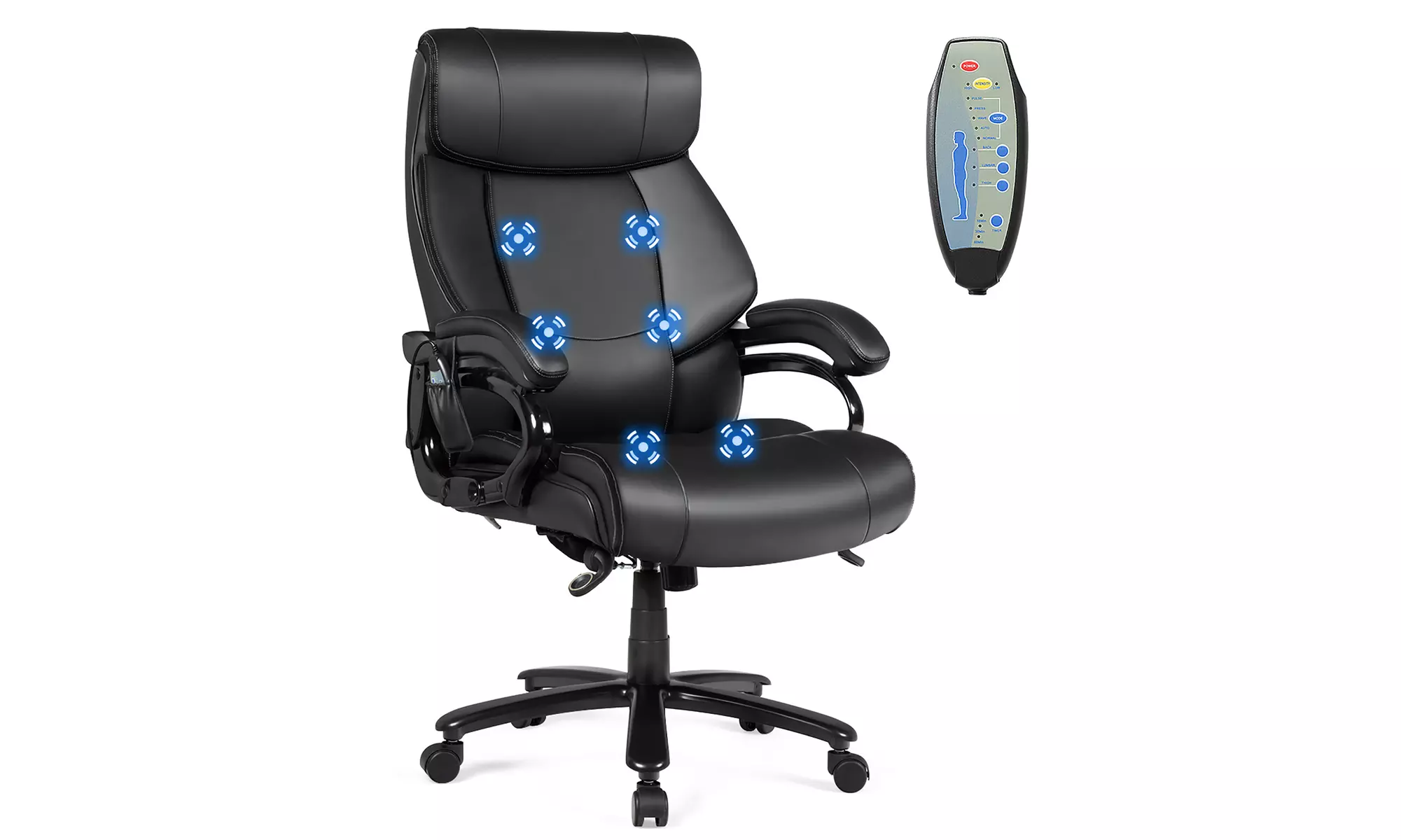 400lb Massage Office Chair Executive PU Leather Computer Desk Chair - Primary Image