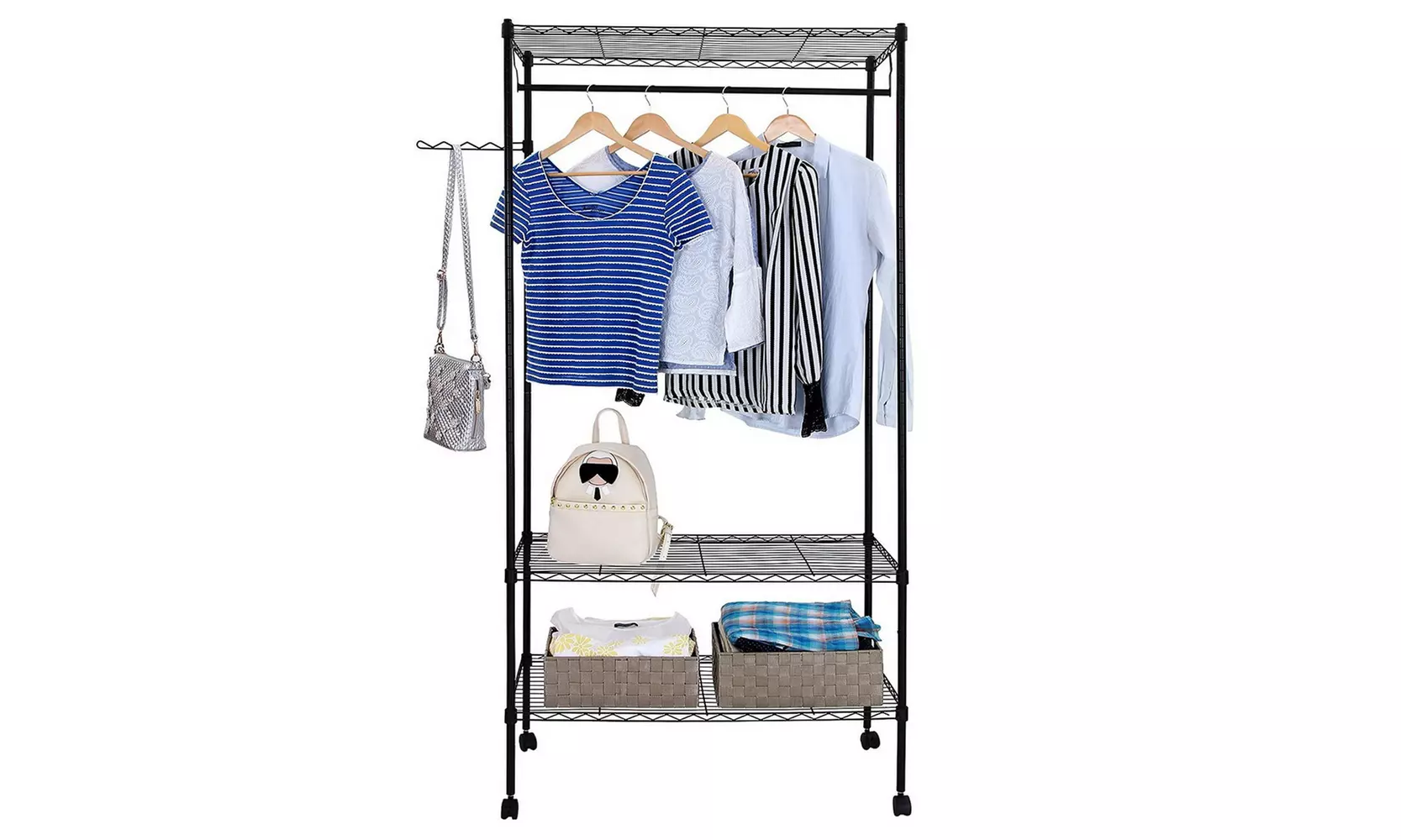 Double Layer Powder Coating Mesh Garment Rack Hanger - Primary Image