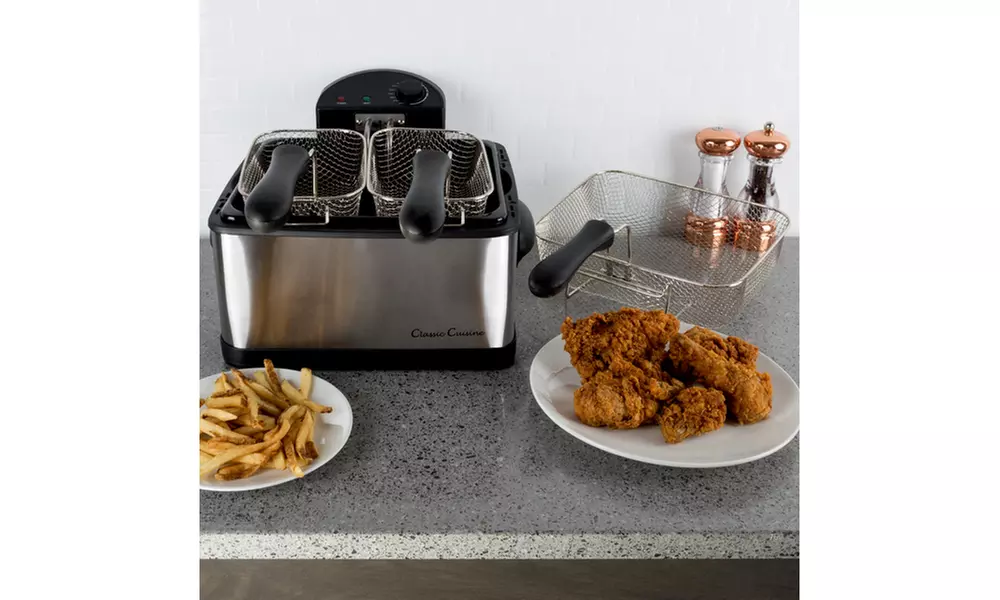 Classic Cuisine Electric Deep Fryer with 3 Fry Baskets - Primary Image