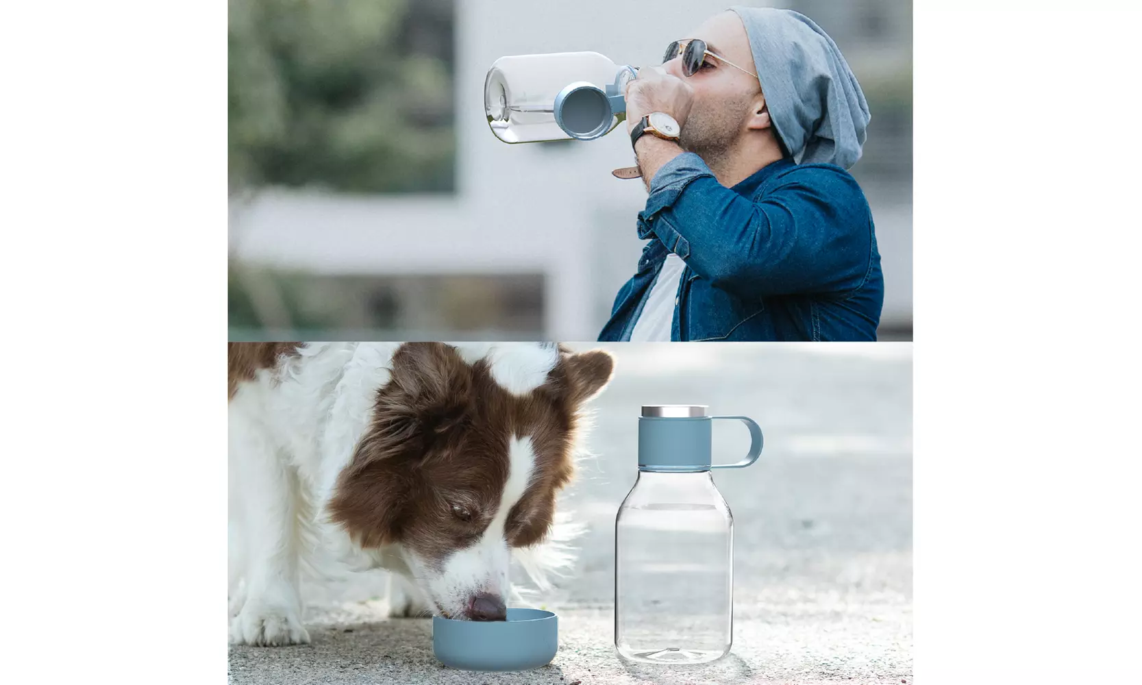 Asobu Tritan Water Bottle with Dog Bowl Attached- 50 Ounces